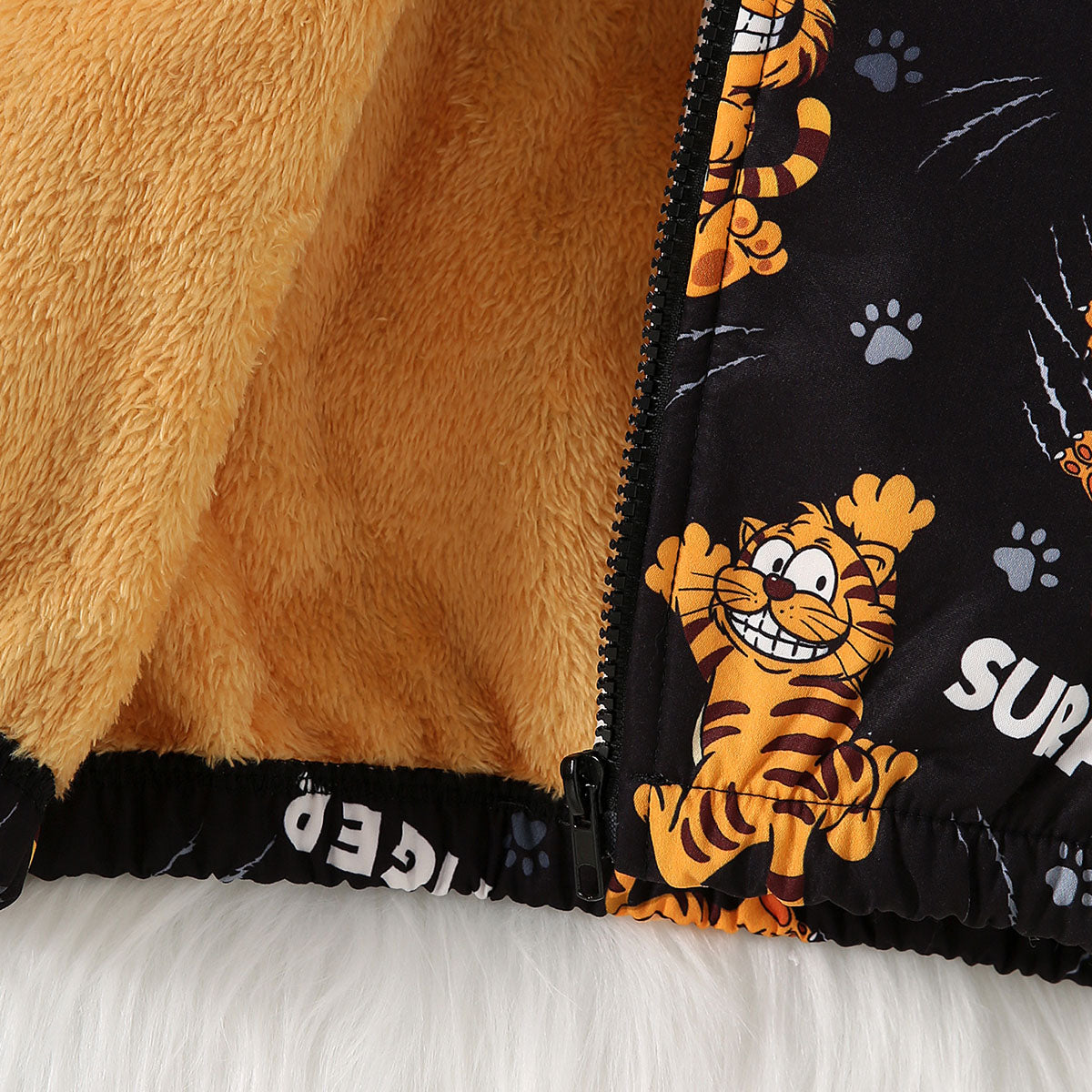 Boys Black Animal Print Hooded Jackets Coats & Jackets