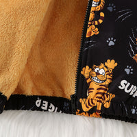 Boys Black Animal Print Hooded Jackets Coats & Jackets