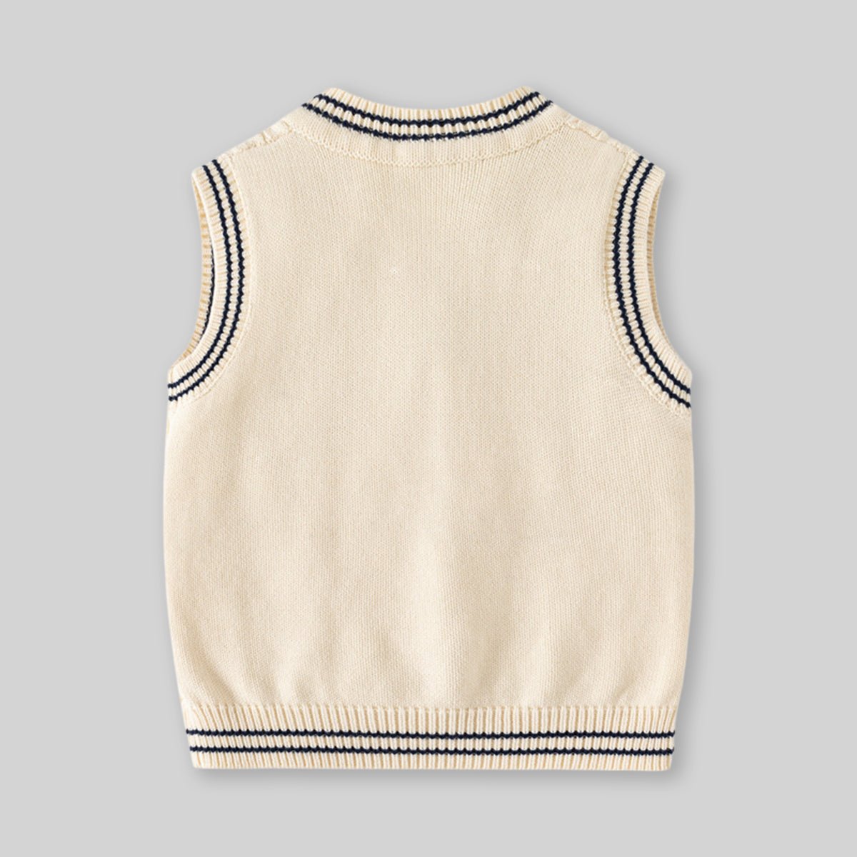 Boys Off White Self-Design Sweater Vest Sweaters & Cardigans