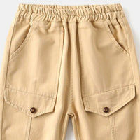 Boys Beige Joggers Pant With Elasticated Waistband Pants