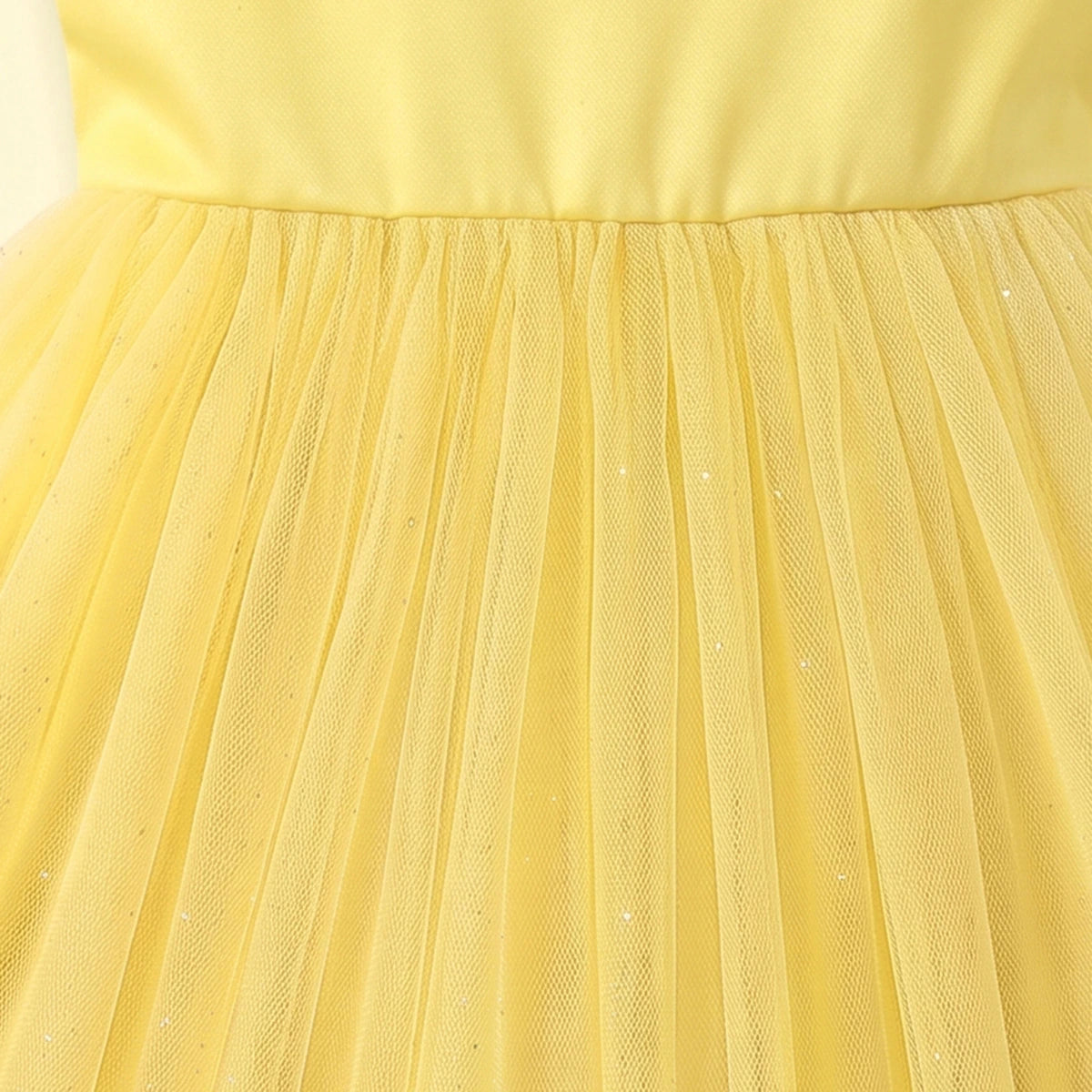 Girls Yellow Floral Applique Sleeveless Party Gown Party Dresses