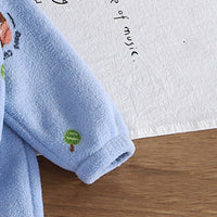 Boys Blue Fleece Puppy Cartoon Printed Zip-up Jacket With Jogger Co-ord Sets Sets