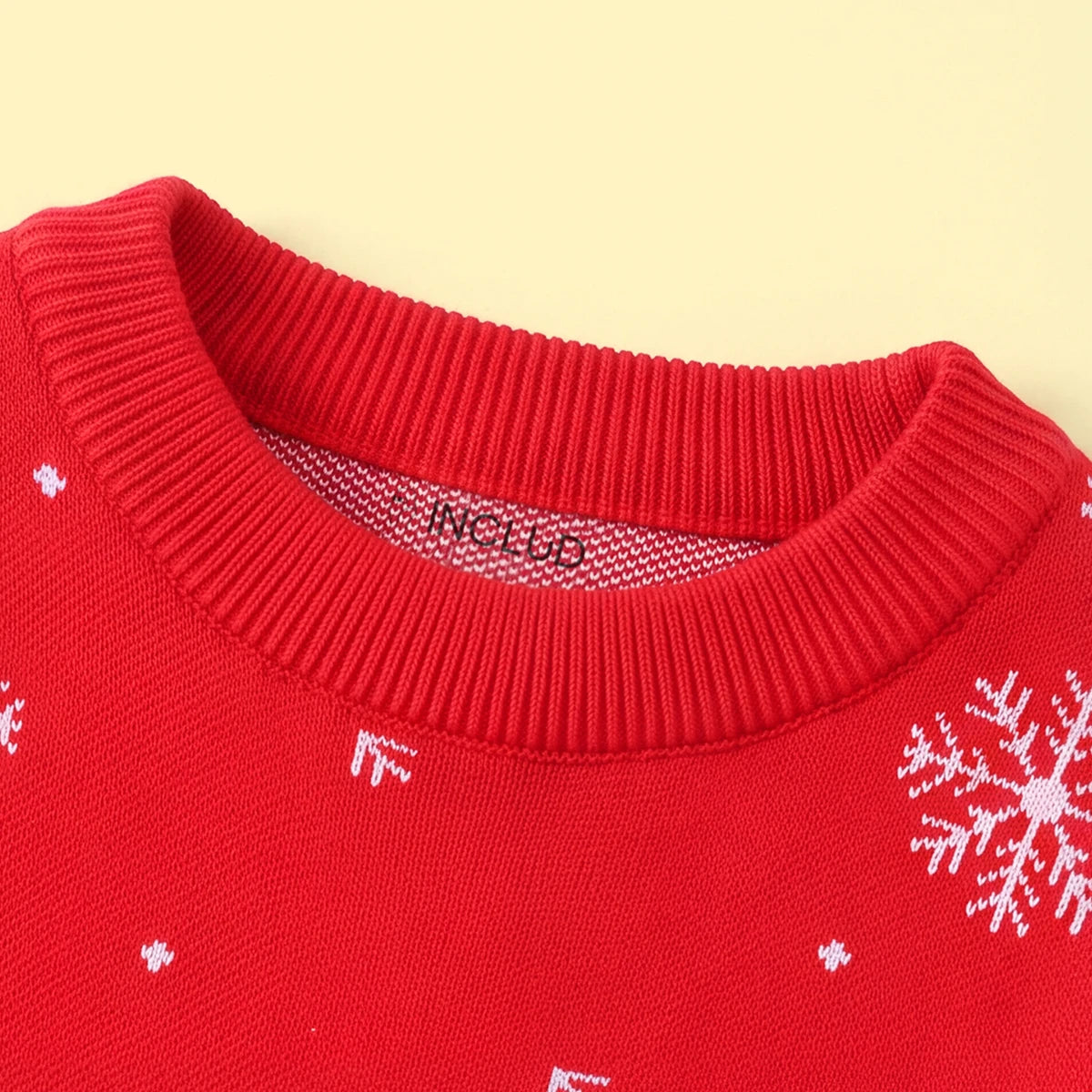 Boys Red Sweater With Cute Reindeer and Snowflake Design Sweaters & Cardigans