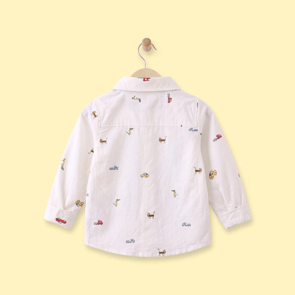 Boys Off White Graphic Long Sleeve Shirt Shirts