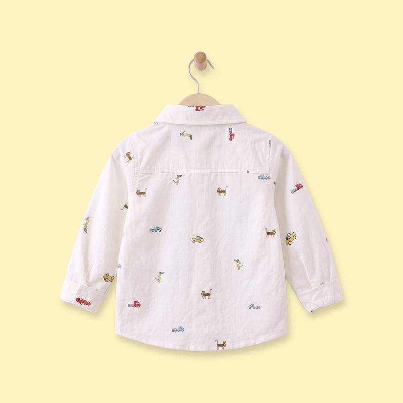 Boys Off White Graphic Long Sleeve Shirt Shirts