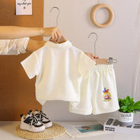 Boys Off White Clown Printed Polo T-Shirt With Shorts Co-ord Sets Sets