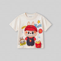 Girls Cream Graphic Print Short Sleeves T-Shirt Tshirts Cream 1-2 Y