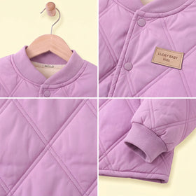Girls Purple Long Sleeve Quilted Jacket Coats & Jackets