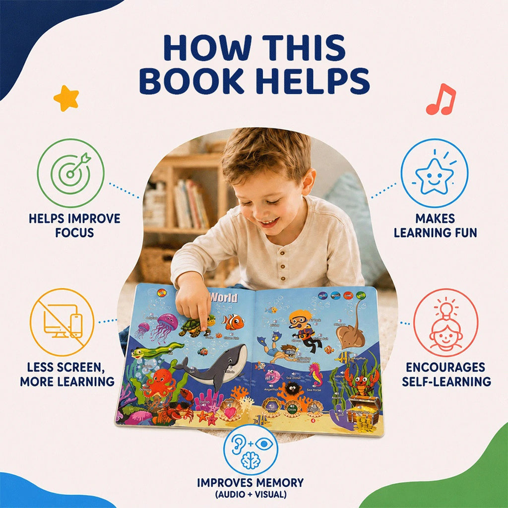 Quick Start Learning Guide -Kids Sound Book- Press, Listen, Play & Learn Toy Trending Accessories