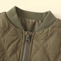 Boys Green Long Sleeve Zip-Up Bomber Jacket Coats & Jackets