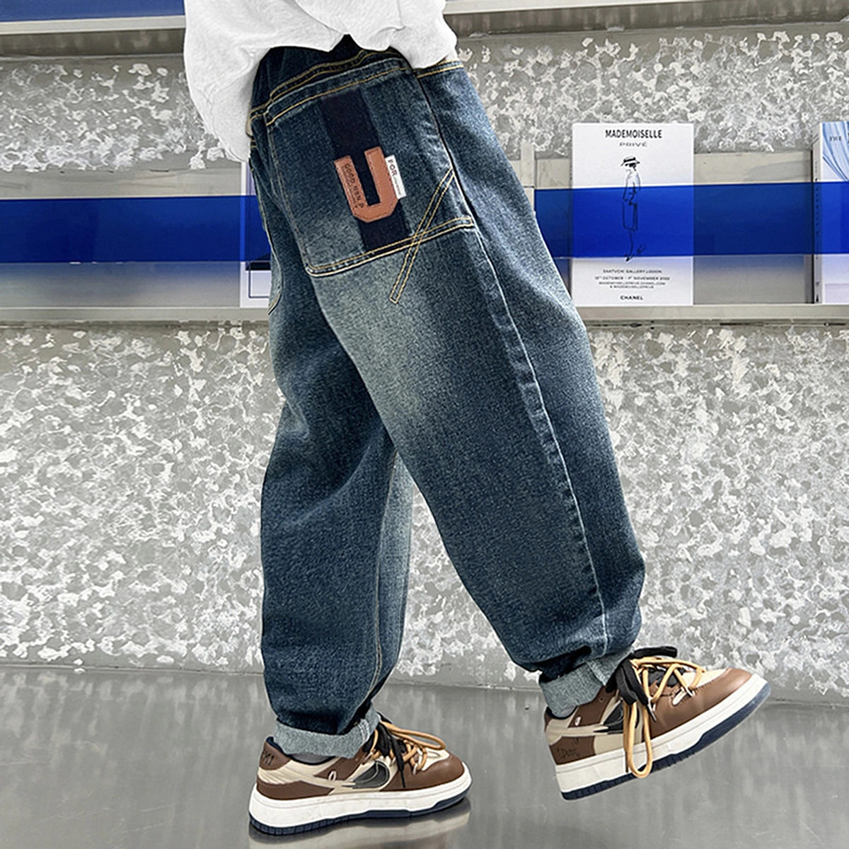 Boys Blue Relaxed Fit Ankle Length Denim Jeans Pants