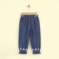 Girls Blue Embroidered Denim Pants Pants Blue 1-2 Y