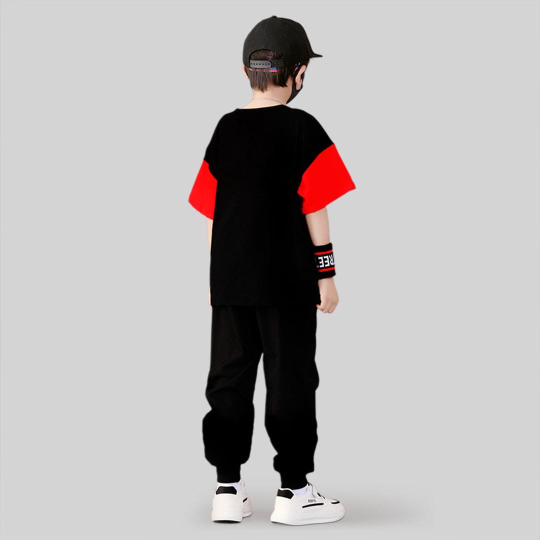 Boys Lion Print Short Sleeve T-Shirt With Pants 2 pc. Sets   