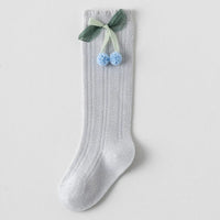 Pack of 5 Girls Multicolour Cherry Applique Calf Length Socks Socks