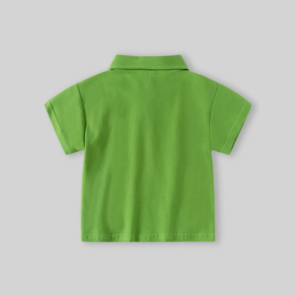 Boys Green Polo T-Shirt With Shorts Co-ord Sets Sets