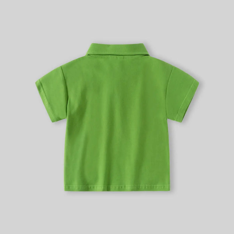 Boys Green Polo T-Shirt With Shorts Co-ord Sets Sets