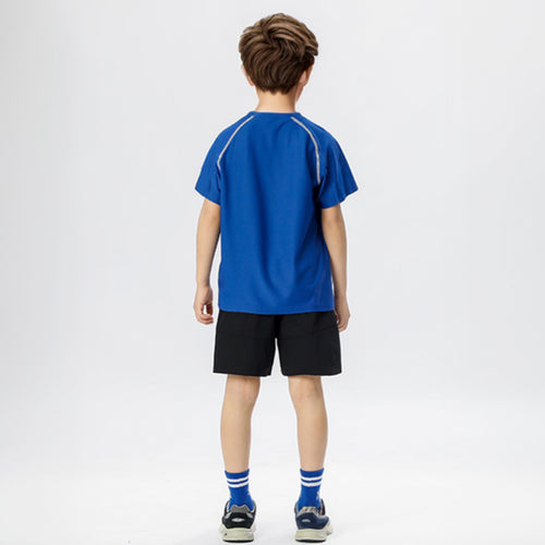 Boys Blue Solid Summer T-shirt With Shorts Set 2 pc. Sets