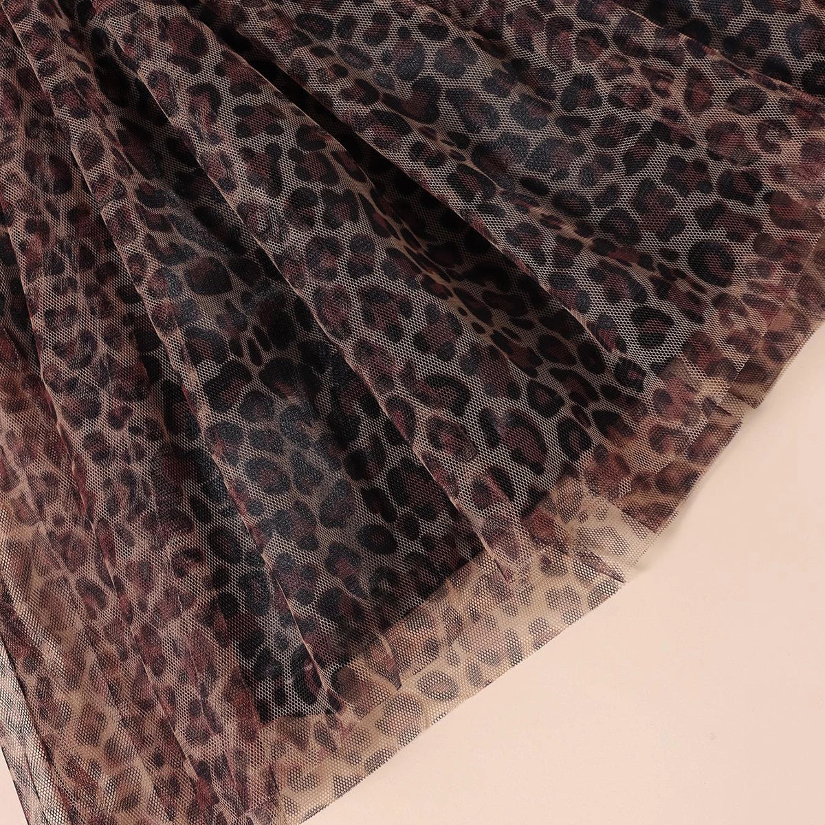 Girls Black Leopard Print Short Sleeve Fit & Flare Dress Casual Dresses
