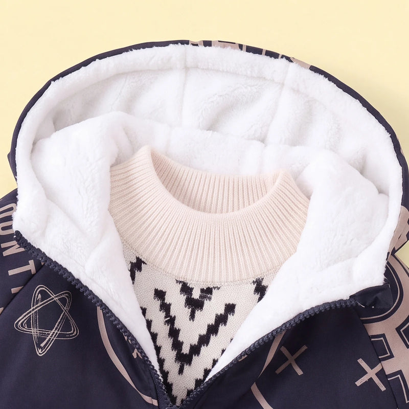 Boys Printed Hooded Fleece Jacket Coats & Jackets