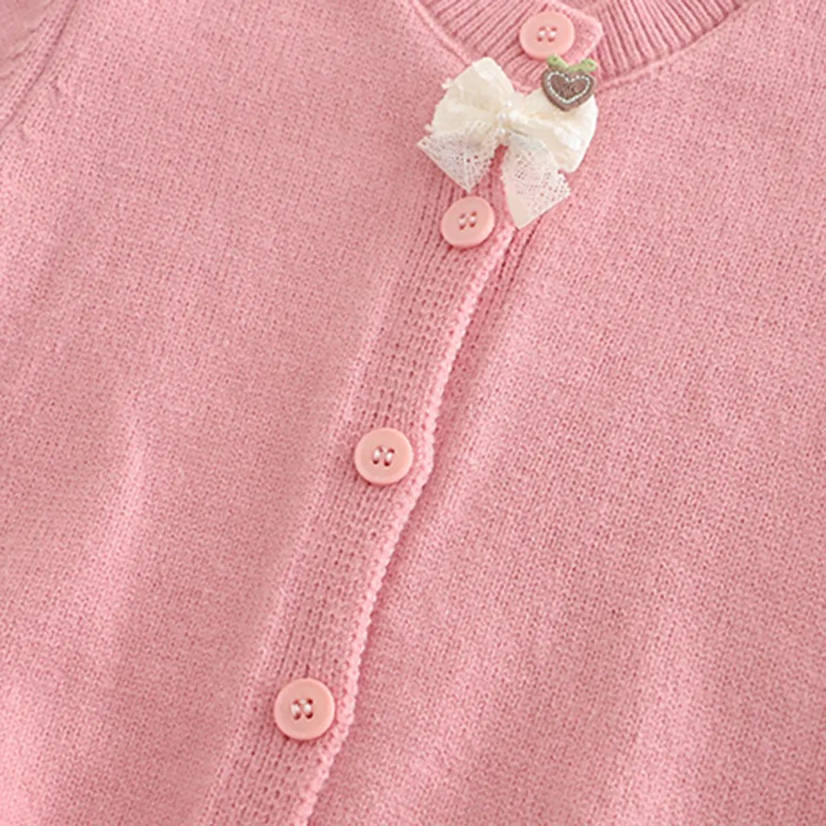 Girls Pink Solid Cardigan With Floral Printed Top Sweaters & Cardigans