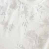 Boys White Abstract Printed Short Sleeves T-Shirt With Denim Shorts Sets 2 pc. Sets