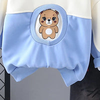 Boys Blue Graphics Printed Sweatshirt With Denim Pants Set Sets