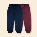Boys Multicolor Joggers With Elasticated Drawstring Waistband Pack of 2 Trackpants & Joggers Multicolor 1-2 Y