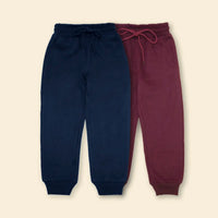 Boys Multicolor Joggers With Elasticated Drawstring Waistband Pack of 2 Trackpants & Joggers Multicolor 1-2 Y