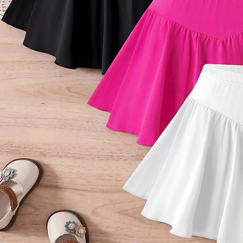 Girls Multicolor Elasticated Flared Mini Skirts Skirts
