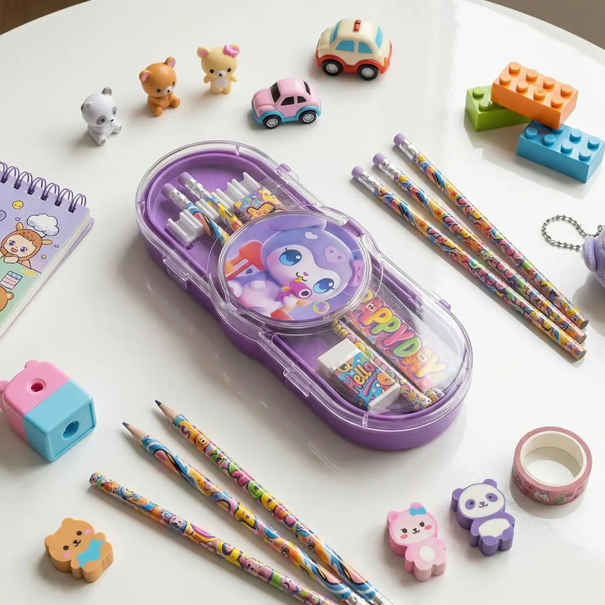 Cartoon Pencil Pouch Set for Kids Hard Case School Stationery Box Trending Accessories