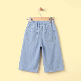 Girls Light Blue Embellished Denim Jeans Pants