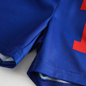 Boys Royal Blue Colorblocked Short Sleeve T-Shirt With Shorts Sets 2 pc. Sets