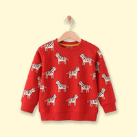 Boys Red Long Sleeve Animal Print Sweatshirt Sweatshirts & Hoodies Red 1-2 Y