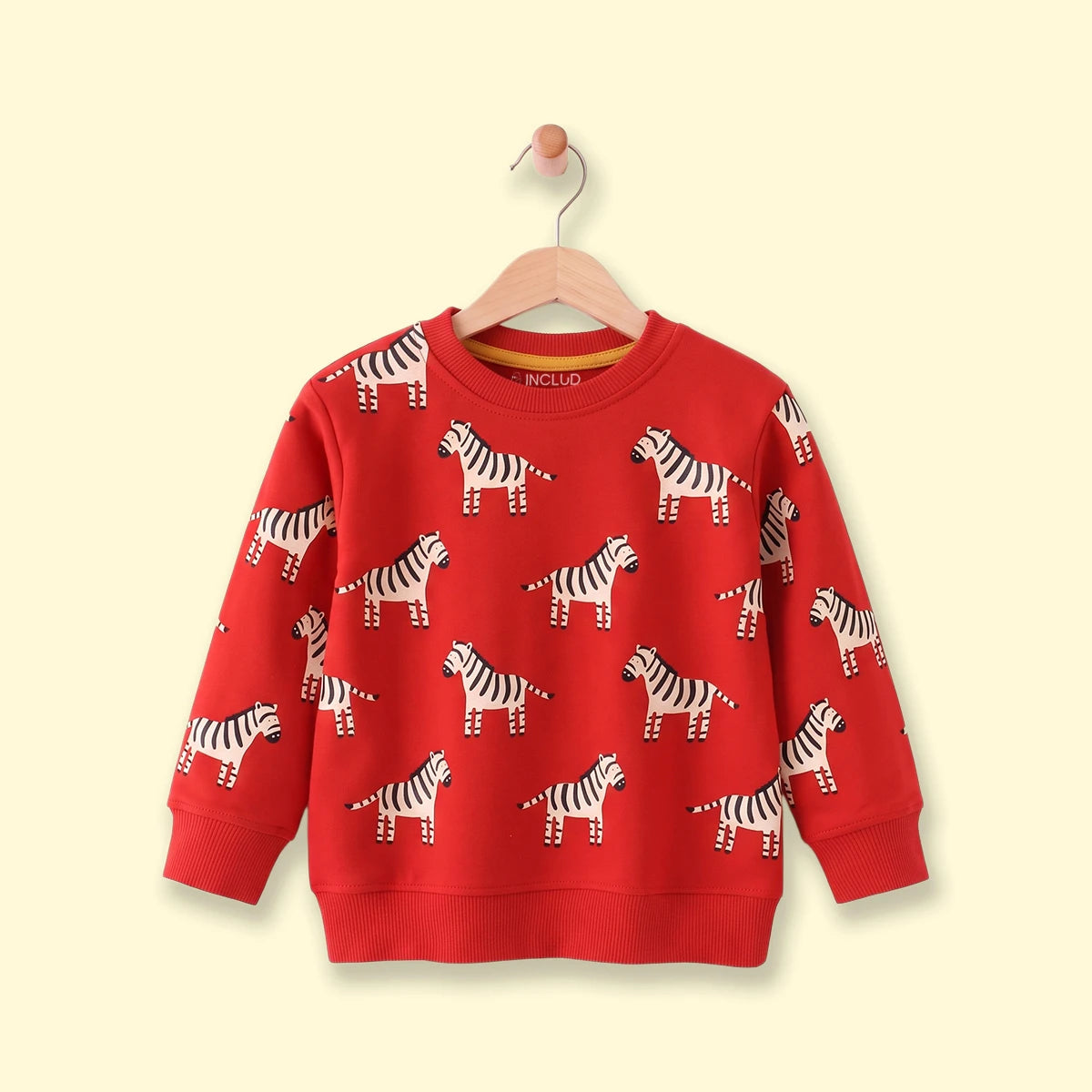 Boys Red Long Sleeve Animal Print Sweatshirt Sweatshirts & Hoodies Red 1-2 Y