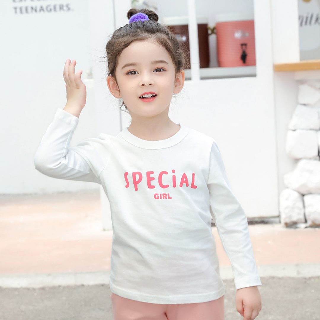 Girls Printed Long Sleeves T-shirt Tshirts   