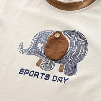 Boys Camel Brown Elephant Graphic Short Sleeve T-Shirt With Shorts Sets 2 pc. Sets