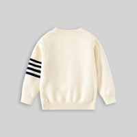 Boys Off White Self-Design Sweater Sweaters & Cardigans