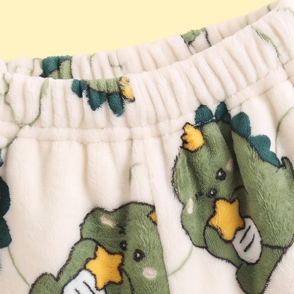 Boys Off White Dinosaur Printed Fleece Sweatshirt With Pants Sets 2 pc. Sets