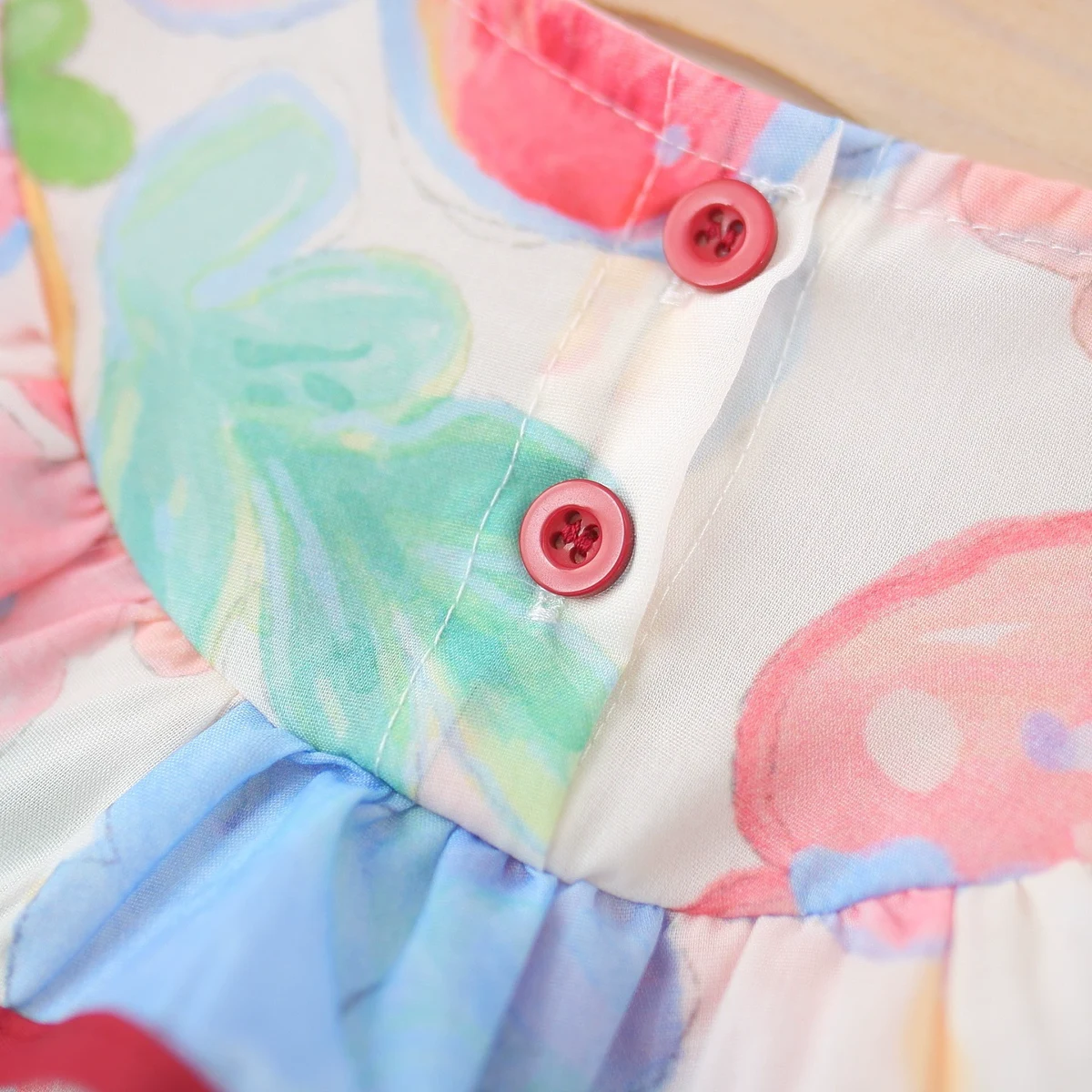 Girls Pink Printed Sleeveless A-Line Dress With Ruffle Details Casual Dresses