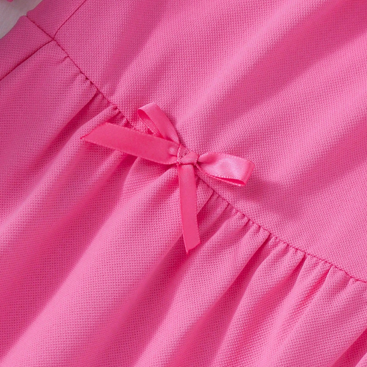 Girls Dark Pink Puff Sleeve Polo Top & Skirt Co-ord Set Sets