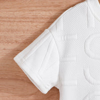 Boys White Typographic Self Designed T-Shirt With Shorts Set 2 pc. Sets