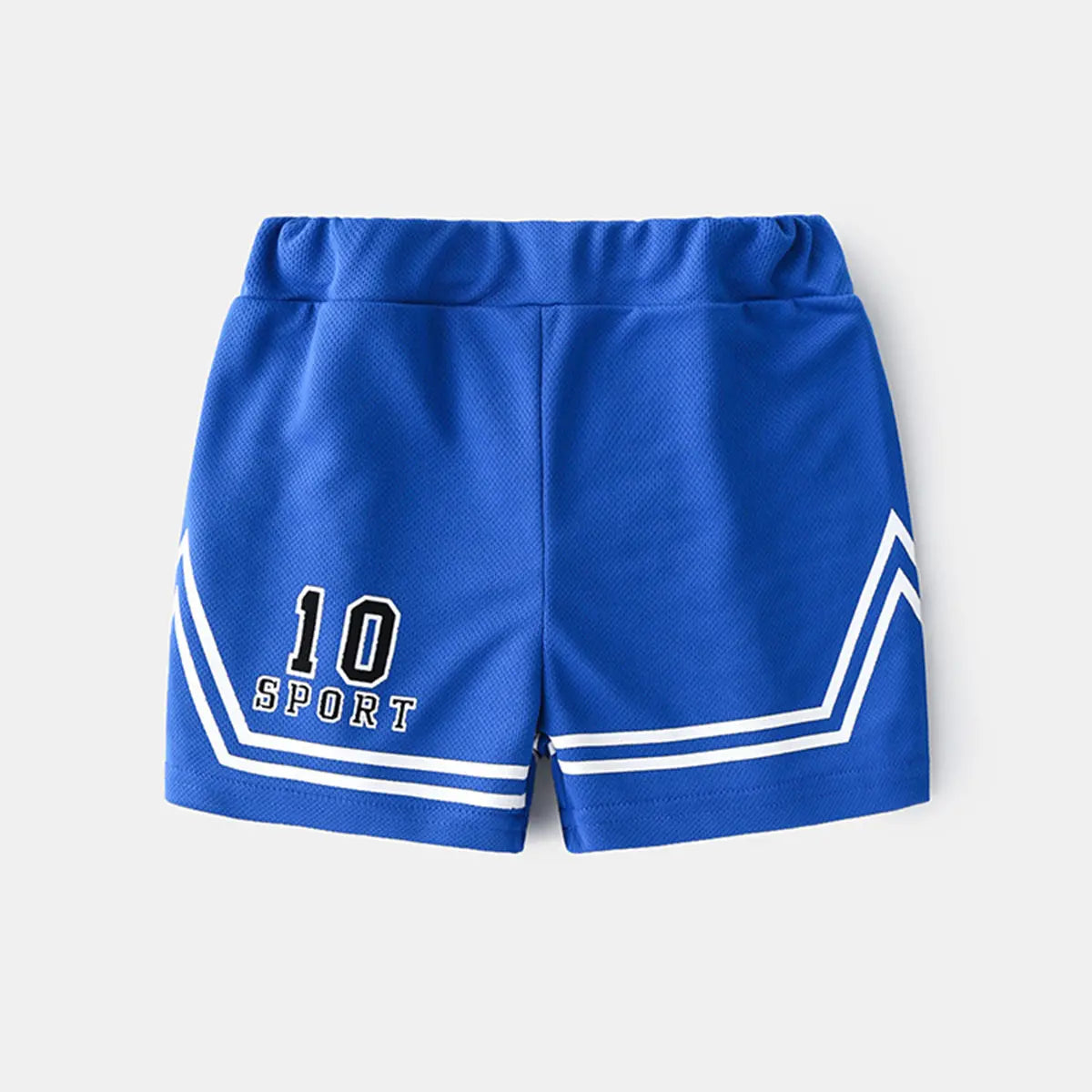 Boys Blue Alphanumeric Printed Sleeveless T-Shirt With Shorts Set Sets