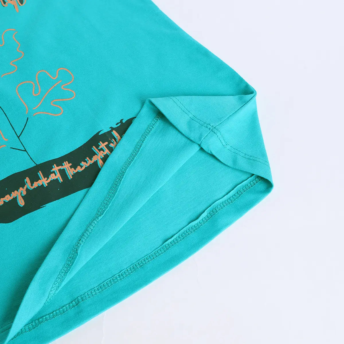 Girls Sea Green Graphic Printed Short Sleeve T-shirts With Elasticated Legging Sets Sets