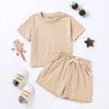 Boys Khaki Short Sleeves T-Shirt With Shorts Co-ord Sets Sets Khaki 1-2 Y