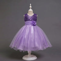 Girls Purple Sequin Embellished Fit & Flare Party Wear Dress Party Dresses Purple 2-3 Y