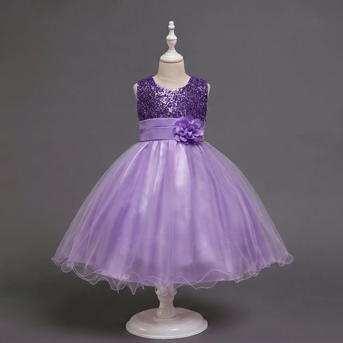 Girls Purple Sequin Embellished Fit & Flare Party Wear Dress Party Dresses Purple 2-3 Y