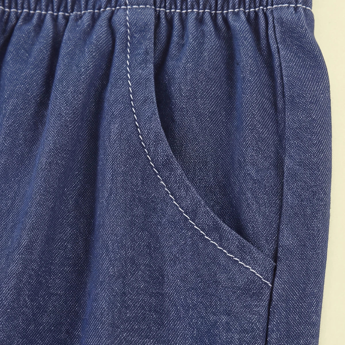 Girls Blue Embroidered Denim Pants Pants