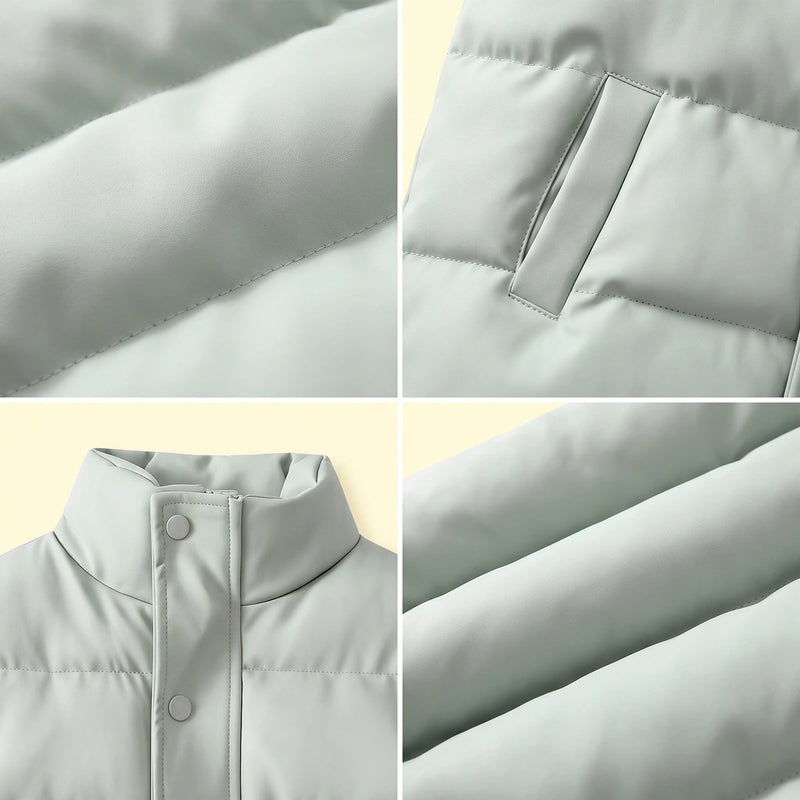 Boys Light Green Sleeveless Quilted Puffer Jacket Coats & Jackets