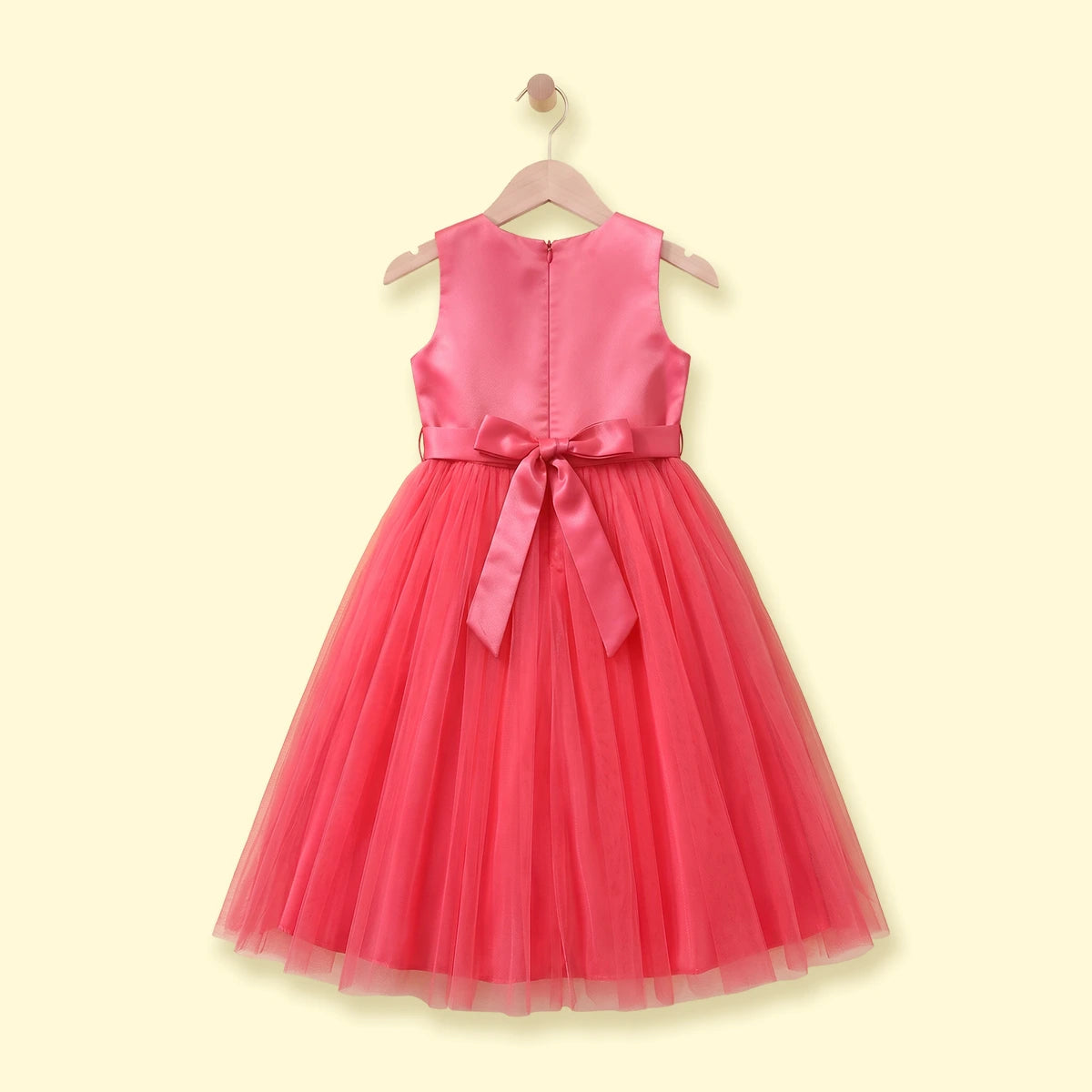 Girls Pink Ruffled Sleeveless Fit & Flare Party Dress Party Dresses