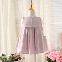 Girls Lilac Solid Summer Empire Dress Casual Dresses
